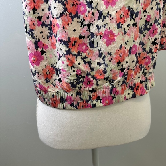 Universal Thread floral print one shoulder puff sleeve cropped top size XXL - Picture 4 of 10